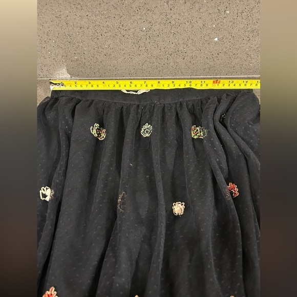 Zara Black Tulle Skirt with Beads and Embroidery - Picture 7 of 9